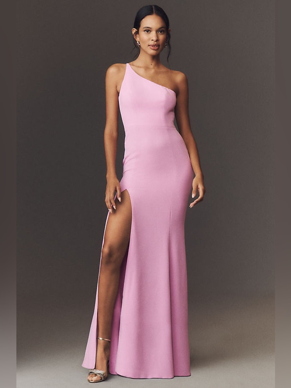 Dress the Population Anthropologie Amy One-Shoulder Gown Lavender Size Medium